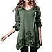 DJT Lady Scoop Neck Long Sleeve Stretchy Irregular Hem Casual Top Blouse