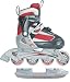 Rebel 2 in 1 Inliner und Schlittschuhe verstellbar Größe 34-37 rot