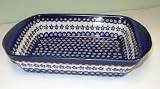 Review Teresa Beach Polish Pottery 14451166 / Teresa Beach Polish Pottery 11 Inch by 9 Inch Rectangular Baker lipped, Floral Peacock