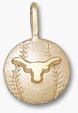 Texas Longhorns Longhorn Baseball Pendant - 14KT Gold Jewelry