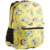 Nickelodeon Girls 7-16 Allover Spongebob Print Backpack, Yellow, One Size