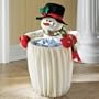 Plush Fleece Snowman Garbage Can Slip Cover By Collections Etc