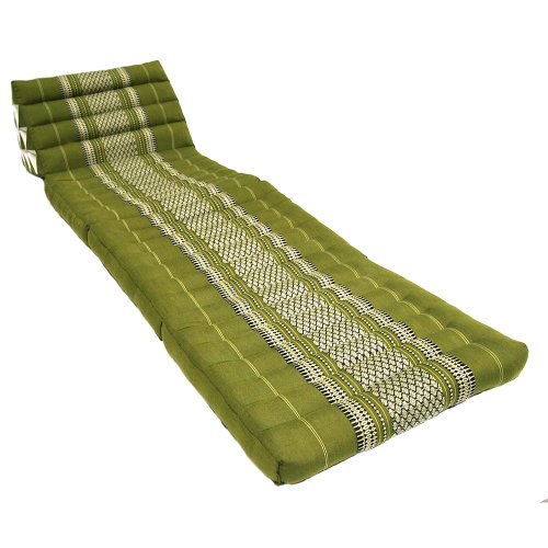 Das Original aus Thailand: Liegematte mit Dreieckskissen (grau, grün, weiß), Kapok