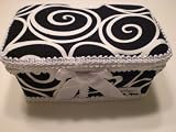 Black Swirl Designer Baby Nursery Wipe Holder Tub
