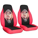 2 Red and black Dragon seat covers, for a 2007 Acura TSX. by Designcovers