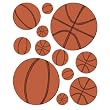 Instant Murals Basketball Wall Transfer Stickers - Sports Basketball Balls