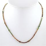 African Tourmaline, Swarovski Crystal and Sterling Silver Gemstone Necklace, #8605