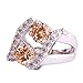 Psiroy Women's 925 Sterling Silver 3.2cttw Morganite Filled Ring