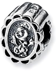 Sterling Silver Reflections Floral Cameo Bead