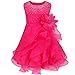 TIAOBU Baby Girls Cascading Organza Rhinestone Flower Baptism Party Dress