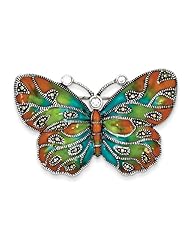 Sterling Silver Marcasite Enameled CZ Pin