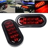 1 Pair RED 6" Oval LED 10 Diode Tail Light W/grommet & Plug Truck Trailer Sealed **Free Shipping**