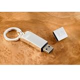 Personalized Sterling Silver Plated 512MB USB Flash Keychain