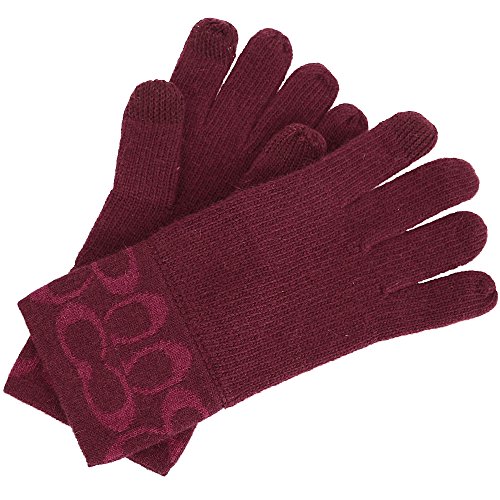 [コーチ] COACH アパレル(手袋) F86026 ブライトベリー×ライトベリー シグネチャー ロゴ ニット スマホ タッチ グローブ レディース [アウトレット品] [ブランド] [並行輸入品]