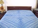 BLUE COTTON TWIN TIE DYE TAPESTRY INDIAN BEDDING THROW