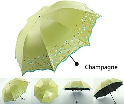 Services for You 2016 Anti-uv Sun Umbrella Triple Folding Uv Protected Parasol (Champagne-2016)