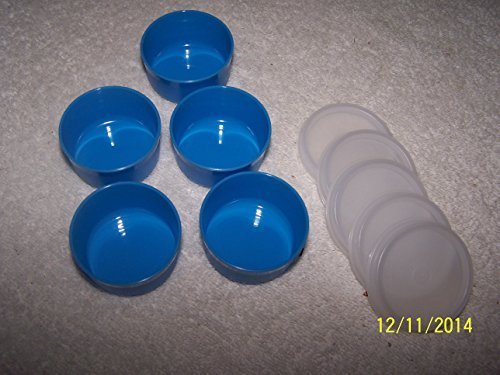 Tupperware Set of (5) Smidgets 1oz Raindrop with Clear Seals by Tupperware