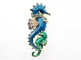 Seahorse Queen Creature Baby Set Family Blue Green Enamel Body Jewel Pin Brooch