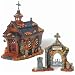 Department 56 Legends of Sleepy Hollow-ween Collection Church with Cemetery Gate Lit House and Accessory Figurine Set of 2