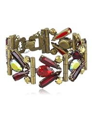 Sorrelli "Ruby Cocktail" Vintage Deco Red and Gold Cut Crystal Bracelet