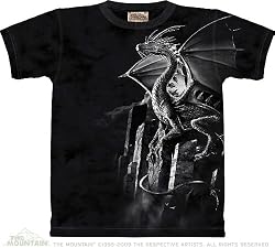 Silver Dragon T-Shirt by The Mountain 100% Cotton Short Sleeve Shirt to fit Teens & Adults