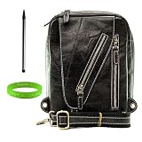 Asus Eee Pad Transformer Prime Messenger Bag (Genuine Leather) + Vangoddy Live*Laugh*Love Wristband and Dual-Sided Stylus Pen