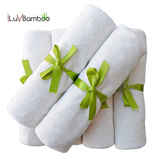 Baby Washcloths-Natural Color 6 Pack Baby Wipes. Extra Large 10.6
