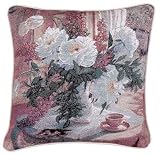 Tea at Marguerites Decorative Floral Accent Throw Pillow 17 x 17
