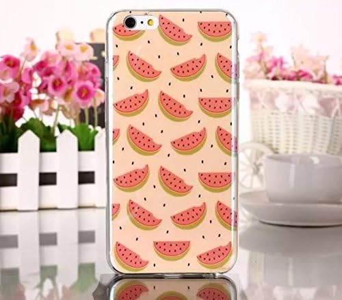 Casebay Cover for Apple iPhone 6 Plus, Cartoon Fruit Watermelon Pattern Silicone Soft Snap-On Back Case Cover Skin Protector for iPhone 6 Plus 5.5 inch