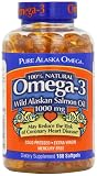 Pure Alaska Omega-3 Wild Alaskan Salmon Oil  1000mg Softgels  180-Count