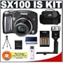 Canon PowerShot SX100IS 8MP Digital Camera with 10x Optical Image Stabilized Zoom (Black) + High-Power Automatic Accessory Flash with Digital Slave Flash Grip + NiMH Rapid Charger & High-Capacity Rechargeable Batteries + USB Card Reader + Padded Carrying Case