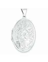 Genuine 14K White Gold Wg 32mm Oval Flower With Scrolls Locket 3 Grams Of Gold 100% Satisfaction Guaranteed.