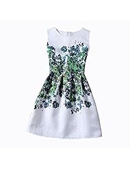 Short Floral Print Vintage Jacquard Cotton Party Dress 