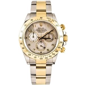 Rolex 40mm Stainless Steel & 18K Gold Daytona Model 116523 White Mother Of Pearl Arabic Dial Inner Bezel Engraving Model