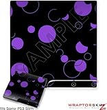Sony PS3 Slim Skin - Lots of Dots Purple on Black