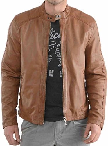 Silversoft Men's Lambskin Leather Jacket Small Brown
