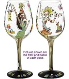 Bottom's Up 15-Ounce Birthday Girl Handpainted Wine Glass