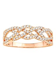 10k Pink Gold Diamond Fashion Weave Ring (3/8 cttw, H-I Color, I2 Clarity)