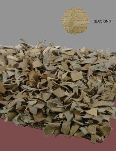 Premium Leather Strips Shag Rug 4 x 6' TAN