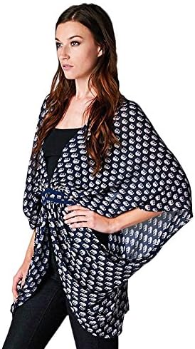 Pink Ice Women's Elephant Print Kimono Cardigan Top