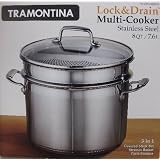 8 Quart Multi Cooker Pasta Lock and Drain 3 in 1 Stock Pot Set by pasta pot
