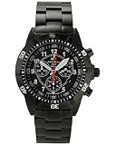 H3 Tactical Men's COMMANDER Black Ion-Plated Stainless Steel Chronograph Watch #H3.322221.09