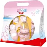 Produkt-Bild: NUK 10260192 - Baby Rose Startset mit zwei Trinkflaschen, zwei Beruhigungssaugern und einer Schmetterlingsrassel