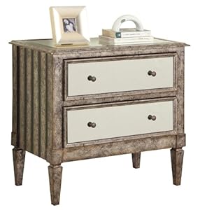 Powell Antique Silver And Black Crackle 2 Drawer Mirrored Console 108 Aecs