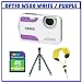 Pentax Optio WS80 White/Purple 10MP CCD Digital Camera w/ 4GB SDHC + Joby Mini Tripod...