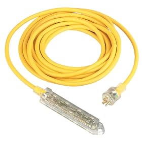 Coleman Cable 044280002 50' 12/3 Sjeo Yel Quad Multiple Outlet Cord