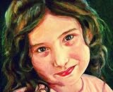 Custom Order #8Z-IHK, Oil on Canvas, Custom Painting of The Person You Love, For 1 Person of Customer's Choice, Style: Photo-Realism, with Signature Text "I LOVE YOU", Canvas Size 17 x 23 inch
