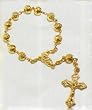 Gold Plated One Decade Finger Rosary with Crucifix - MADE IN ITALY
