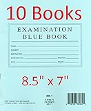 TestingForms.com 8.5" x 7" Examination Blue Book 8 Sheets 16 Pages 10 Booklets