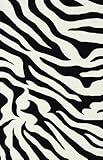 IMAGE OF Dalyn Safari Black & White Zebra Patterned 5 by 7-Feet 9-Inch Area Rug